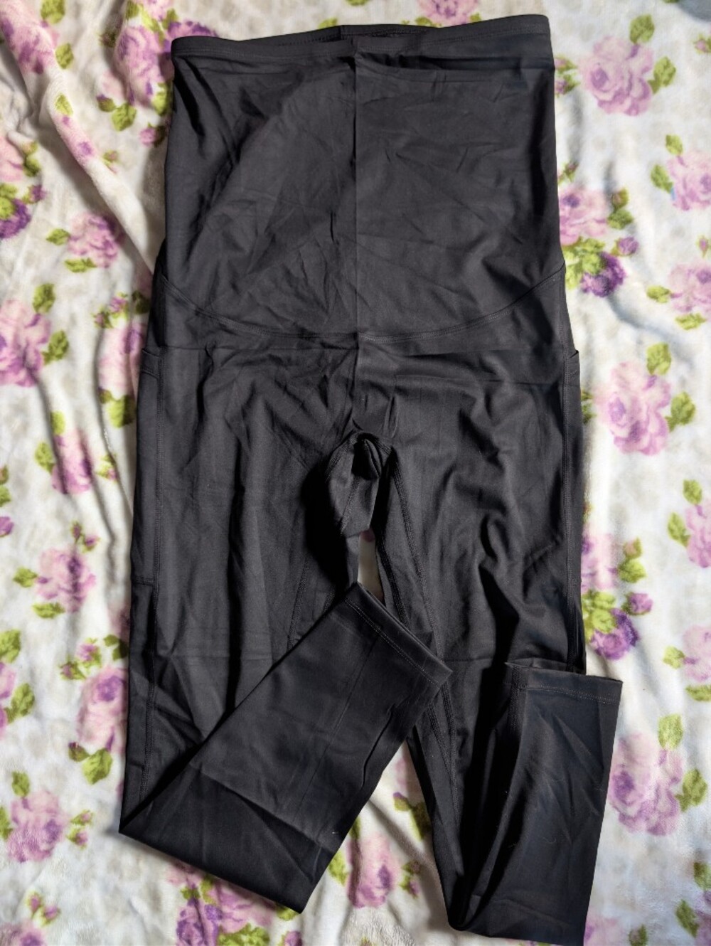 High-Waist Black Maternity Leggings